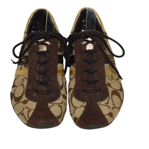 Coach Katelyn Monogram Signature Lace Up Sneakers Size 7.5M - Picture 2 of 11